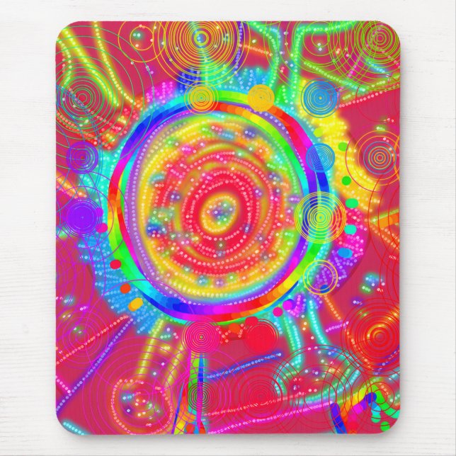 Mousepad Leque de Flor de Roda com Tie-dye (Frente)