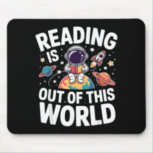Mousepad Ler é Fora deste Mundo Livros Divertidos do Espaço