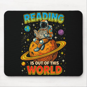 Mousepad Ler é fora deste mundo livros engraçados do espaço