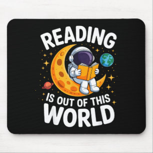 Mousepad Ler é fora deste mundo livros engraçados espaciais