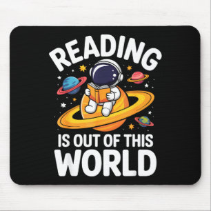 Mousepad Ler é fora deste mundo livros engraçados espaciais