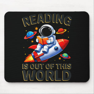 Mousepad Ler é fora deste mundo livros engraçados espaciais