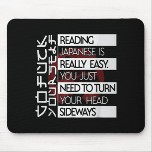 Mousepad Ler Japonês É Fácil Vire a Cabeça para o Lado Engr