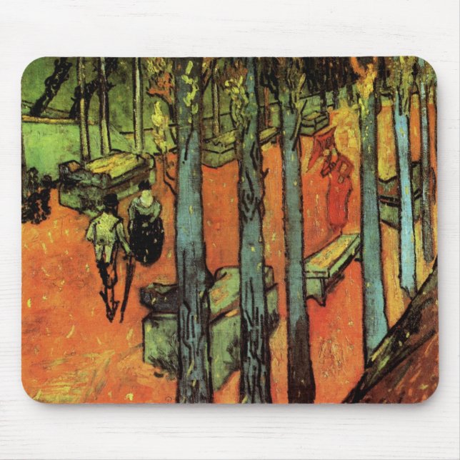 Mousepad Les Alyscamps, Folhas de outono de Vincent van Gog (Frente)