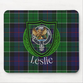 Mousepad Leslie Scottish Clan Tartan and Crest