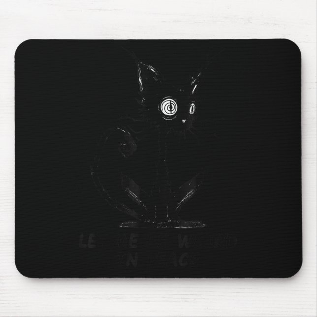 Mousepad Let Me Be Weird In Peace Black Cat Graphic  (Frente)