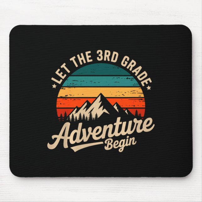Mousepad Let The 3rd Grade Adventure Begin Retro First Day  (Frente)