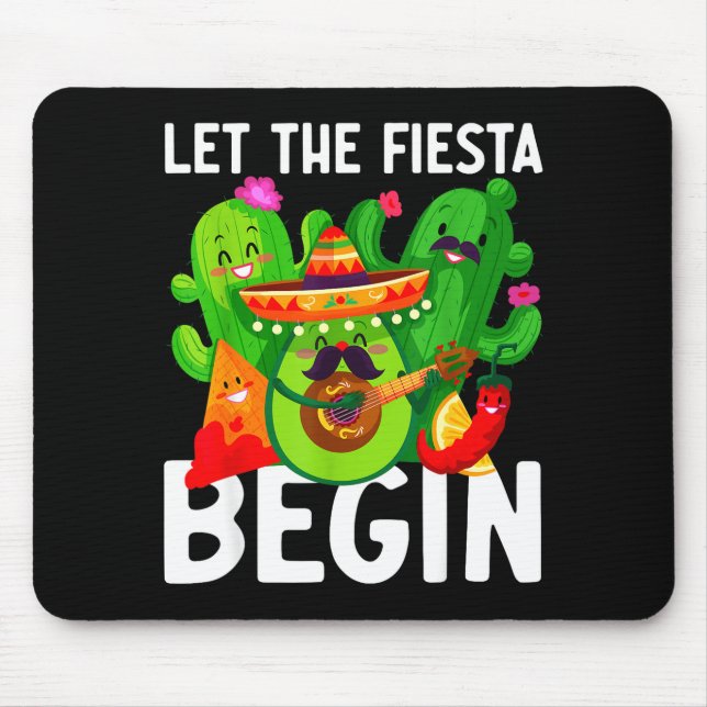 Mousepad Let the fiesta begin funny cinco de mayo mexican L (Frente)