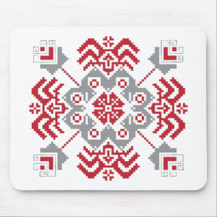Mousepad Letão Auseklis Folk — medalhão geométrico