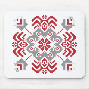 Mousepad Letão Auseklis Folk — medalhão geométrico