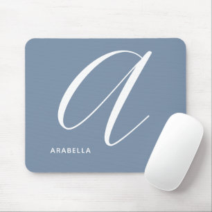 Mousepad Letra A Azul com Script Monogramado
