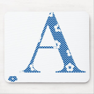 Mousepad Letra A (azul) do padrão da flor