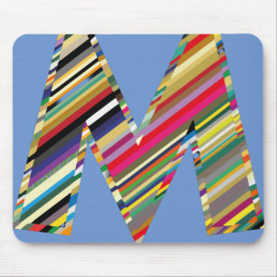 Mousepad Letra CAPITAL M multicolorido,