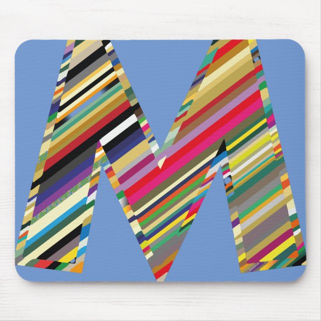 Mousepad Letra CAPITAL M multicolorido, (Frente)