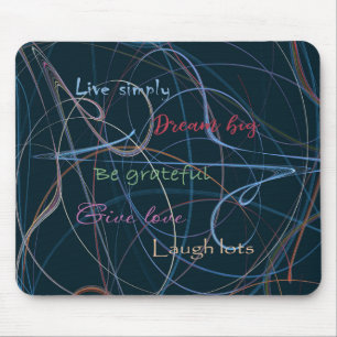 Mousepad Letra colorida e preta e abstração