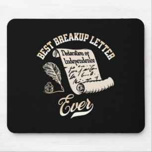 Mousepad Letra de carta de término engraçada de 4 de julho