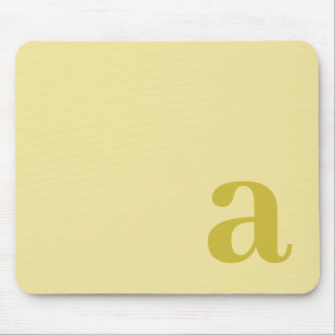 Mousepad Letra de Monograma Amarelo Pálido e Mostarda Minim