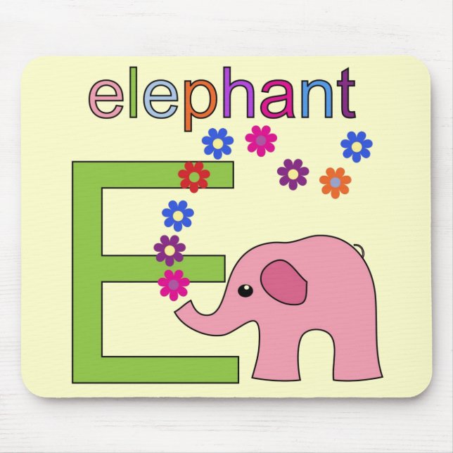 Mousepad Letra E de Elefante (Frente)