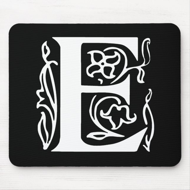 Mousepad Letra E sofisticada (Frente)
