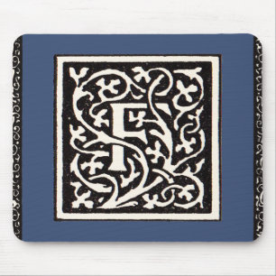 Mousepad Letra F Art Nouveau Monograma Vintage