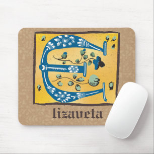 Mousepad Letra Floral Iluminada Medieval E Monograma