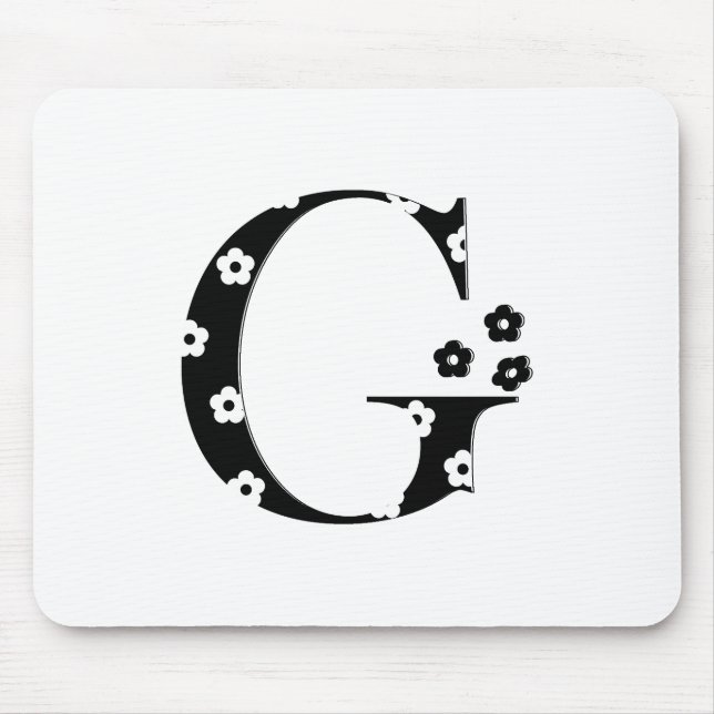 Mousepad Letra G do padrão da flor (Frente)