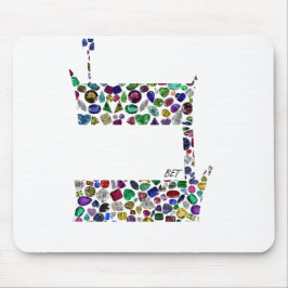 Mousepad Letra hebraica BET feita com pedras magnéticas