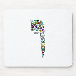 Mousepad Letra hebraica VAV feita com pedras magnéticas