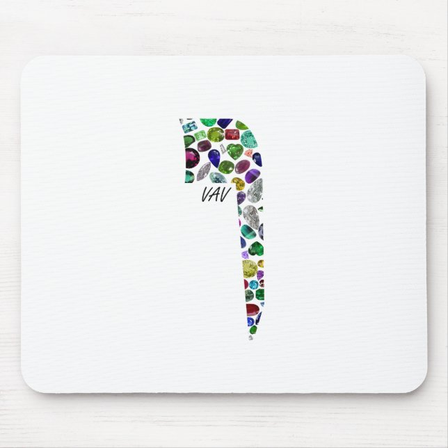 Mousepad Letra hebraica VAV feita com pedras magnéticas (Frente)