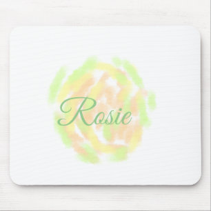 Mousepad Letra laranja amarela simples aquarela adicione se