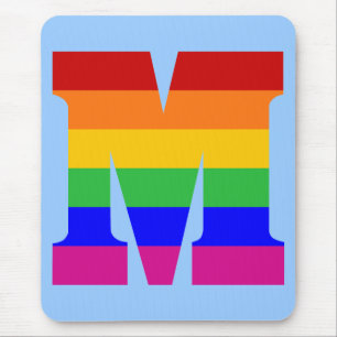 Mousepad Letra M Arco-íris