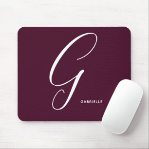 Mousepad Letra Minúscula G Burgundy Simplesmente Monograma