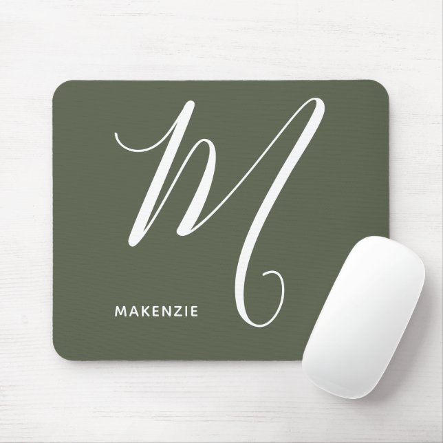 Mousepad Letra Minúscula M Chive Minúscula Monogramada (Com mouse)
