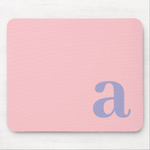 Mousepad Letra Monograma Rosa e Azul Minimalista