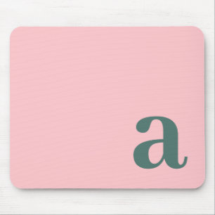 Mousepad Letra Monograma Rosa e Verde Minimalista