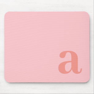 Mousepad Letra Monograma Rosa Minimalista