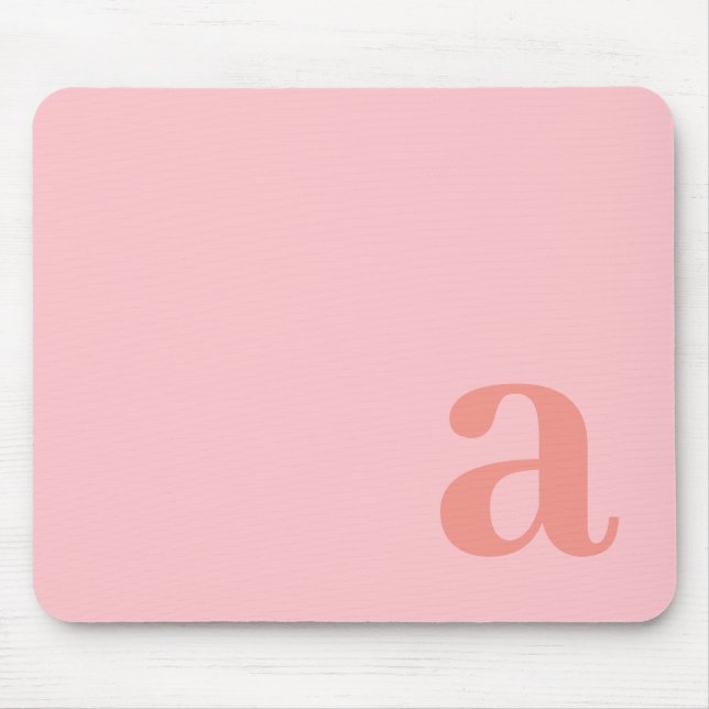 Mousepad Letra Monograma Rosa Minimalista (Frente)