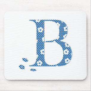 Mousepad Letra padrão da ventoinha B (azul)