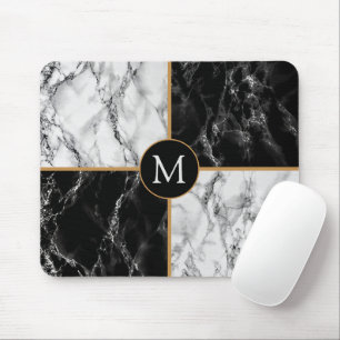 Mousepad Letra personalizada com mouse sobre a mesa branca 