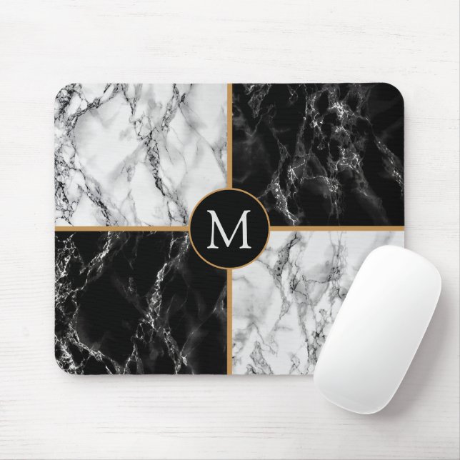 Mousepad Letra personalizada com mouse sobre a mesa branca  (Com mouse)