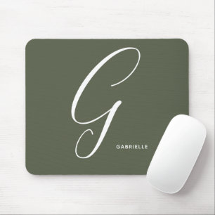 Mousepad Letra Script G Chive Vertical, Monogramada