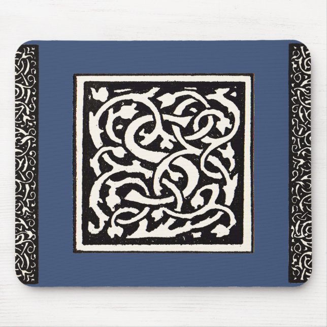 Mousepad Letra Vintage Monograma S Art Nouveau (Frente)