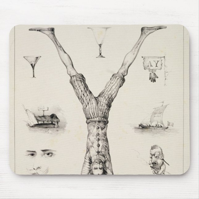 Mousepad Letra Y de uma primeira demão do alfabeto (Frente)