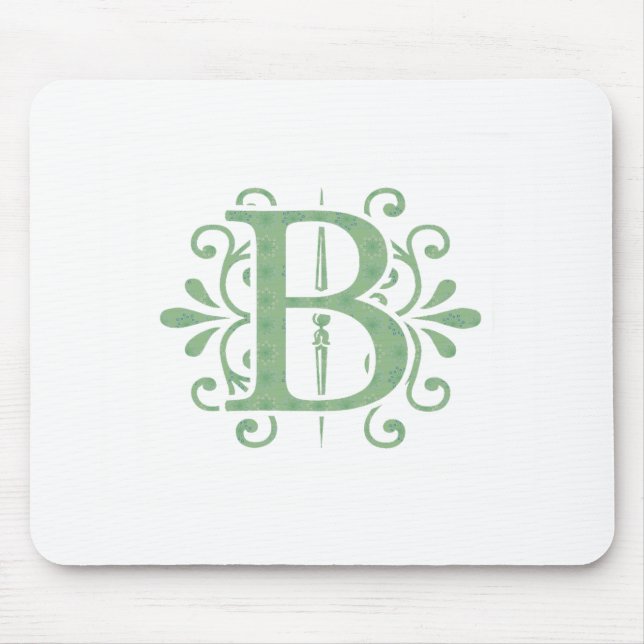Mousepad Letras alfabéticas - letra B - branco (Frente)