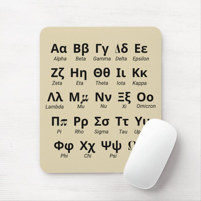Mousepad Letras De Alfabeto Grego Por Ordem (Com mouse)