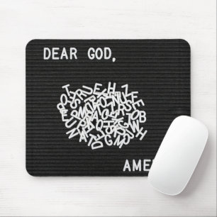 Mousepad Letras de Oração Desordenadas em Quadro de Feltro