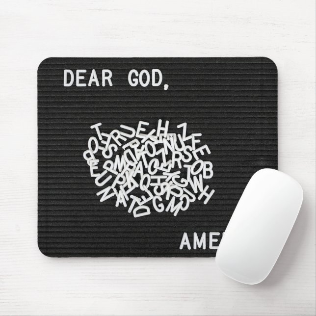 Mousepad Letras de Oração Desordenadas em Quadro de Feltro  (Com mouse)