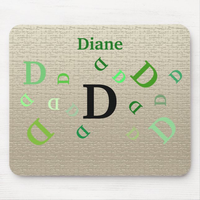 Mousepad - Letras Desordenadas com Nome em Verde (Frente)
