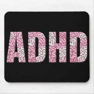 Mousepad Letras do Cérebro TDAH - Arte Textual de Anatomia