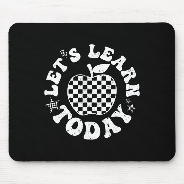 Mousepad Let's Learn Today Checkered Apple Ck To School Tea (Frente)